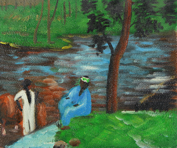 At the Pond by Paul Gauguin
